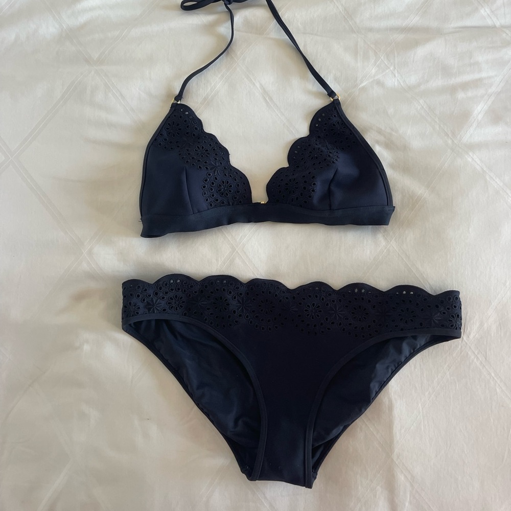 Stella McCartney Women’s Navy Eyelet Bikini Set